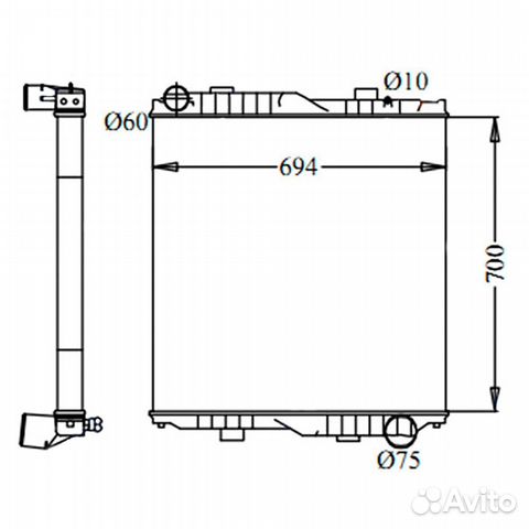 Радиатор nissan diesel UD 1998 NI-0262-53-K (GSP)