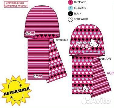 Новый комплект Hello Kitty (шапка+шарф) р.50