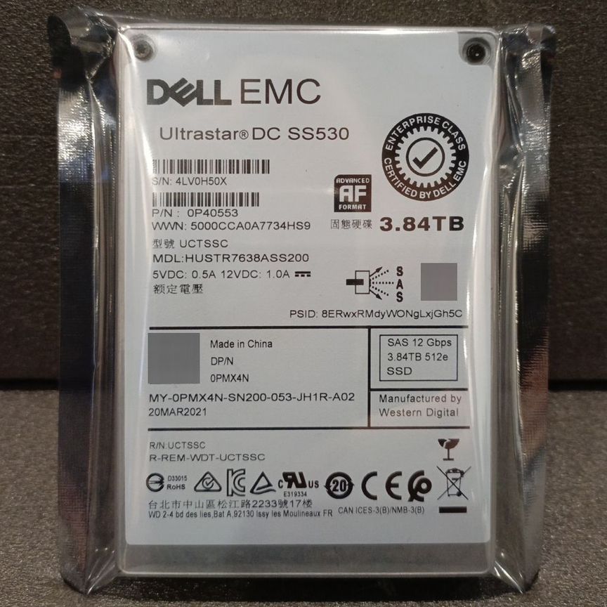[SS530] Ssd Wd Ultrastar Dc 3.84 Тб, 2.5", Dell Ss530