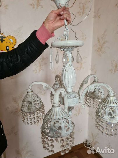 Люстра хрусталь бу