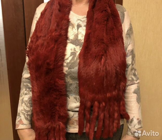 Шарф из вязаной норки