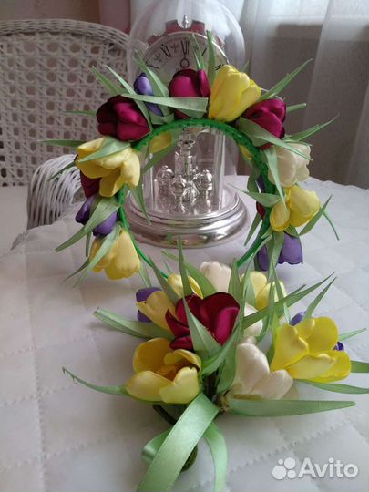 Ободок и брошь