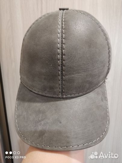 Мужская кожаная кепка зимняя