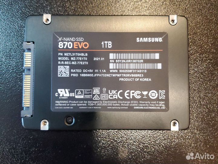 Ssd samsung 870 evo 1tb