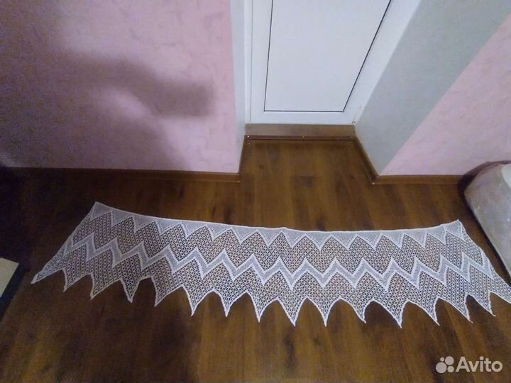 Рукоделие из ниток.Вязаный подузорник 40см *200 см