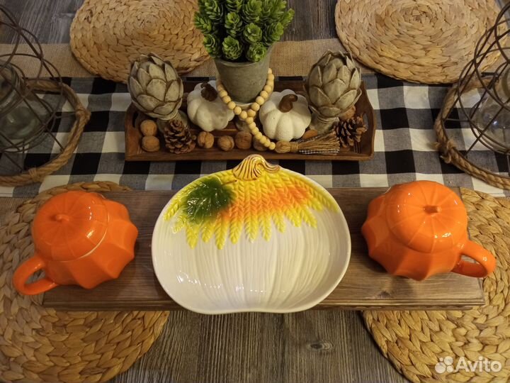 Кружка и блюдо тыква