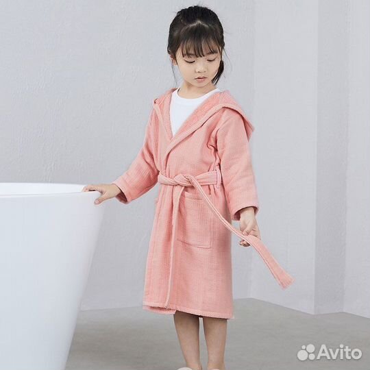 Халат детский банный вафельный