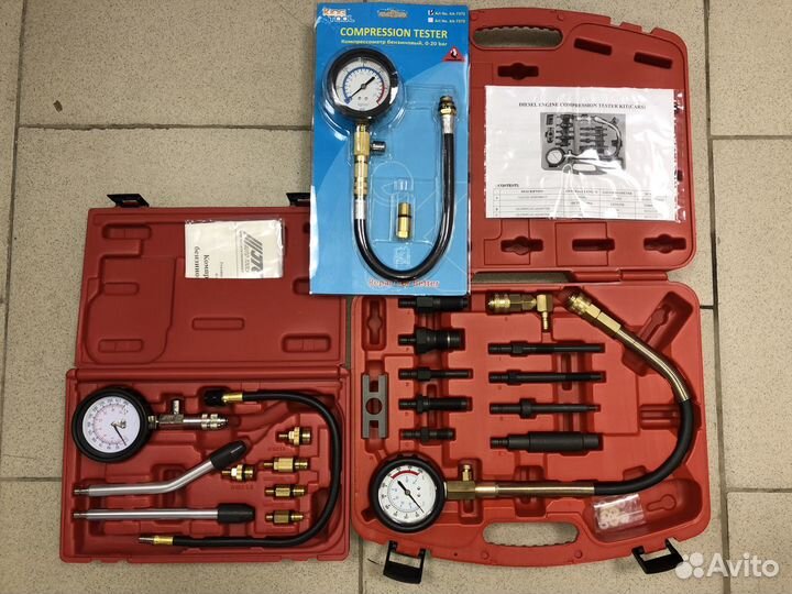 Компрессометр бензиновый с адаптерами в кейсе