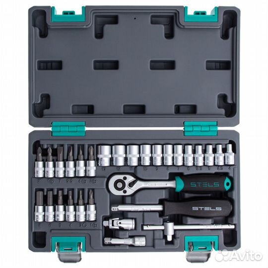 Набор инструментов, 1/4, CrV, пластиковый кейс, 29