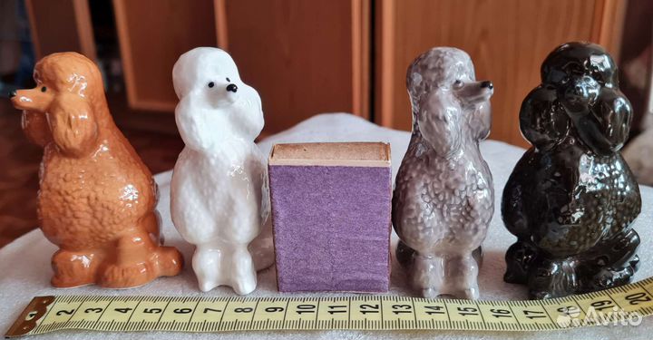 Статуэки Пудель фарфор большой и малый