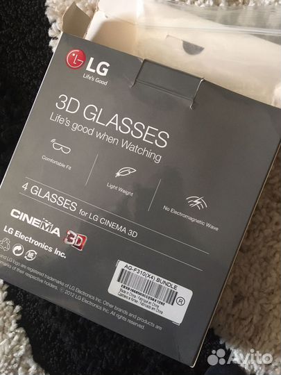 3 D очки для телевизора 4 штуки