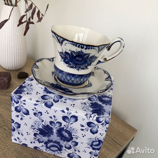 Кружка гжель,набор посуды,ручная работа