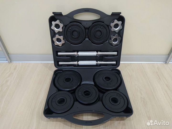 Гантели стальные 20 кг в кейсе