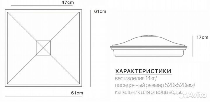 Кирпич Колпак monblan с посадкой 2 х 2 кирпича