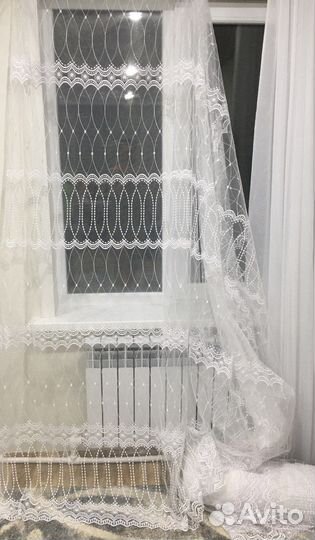 Тюль с вышивкой новая готовая