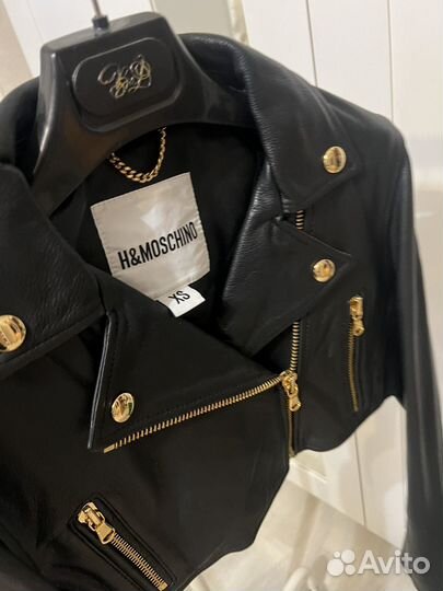 H&m moschino кожаная куртка XS