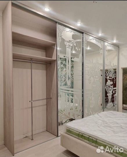 Шкаф купе на заказ с рисунком на зеркале