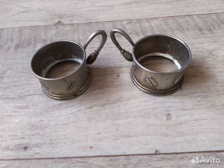 Подстаканники мельхиоровые СССР для кофе 2 шт