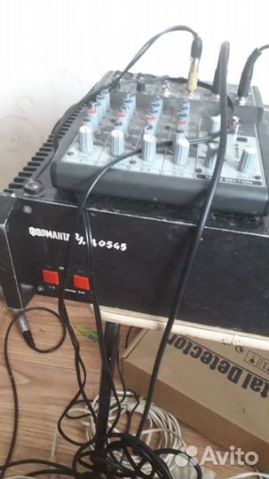 Колонки, уселитель, микшер