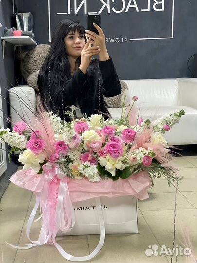 Коробка микс цветов. Доставка беспл 24/7