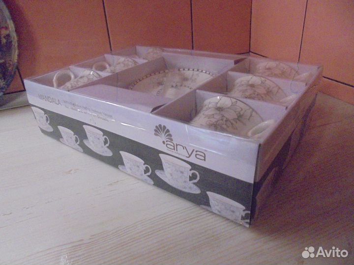 Наб фарфор чайный Arya Exclus 6 чашек подарочный