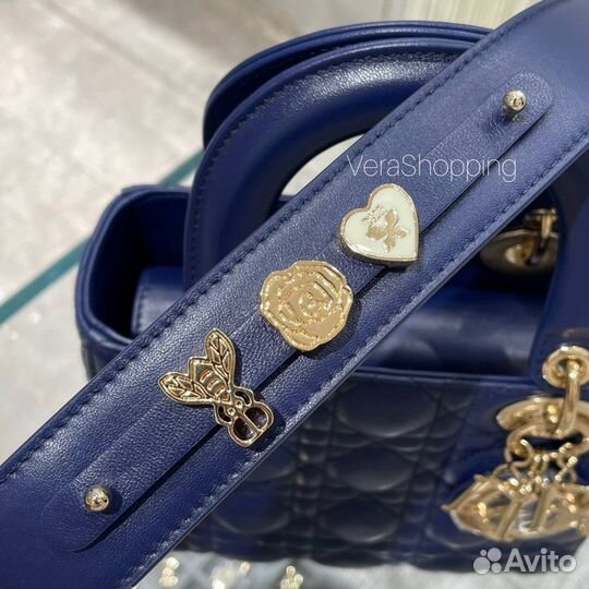 Сумка Lady Dior abcdior 20 см blue синяя