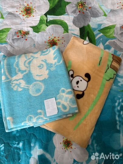 Нов.байковое одеялко 120*100см+ пледик в идеал