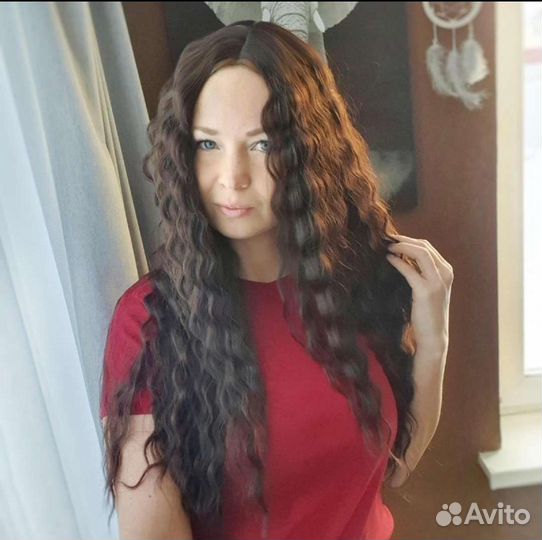 Парик новый на сетке афрокудри термоволос длинный