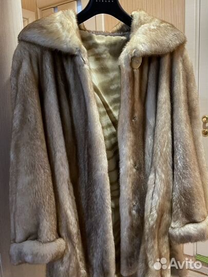 Шуба норковая с капюшоном 44 46 бу