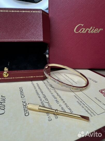 Золотой браслет Cartier Love с бриллиантами 585п