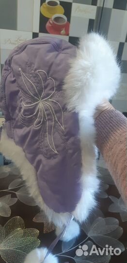 Шапка зимняя для девочки 4-6 лет