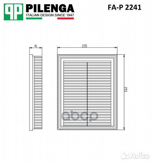 Фильтр воздушный opel Astra H FAP2241 pilenga