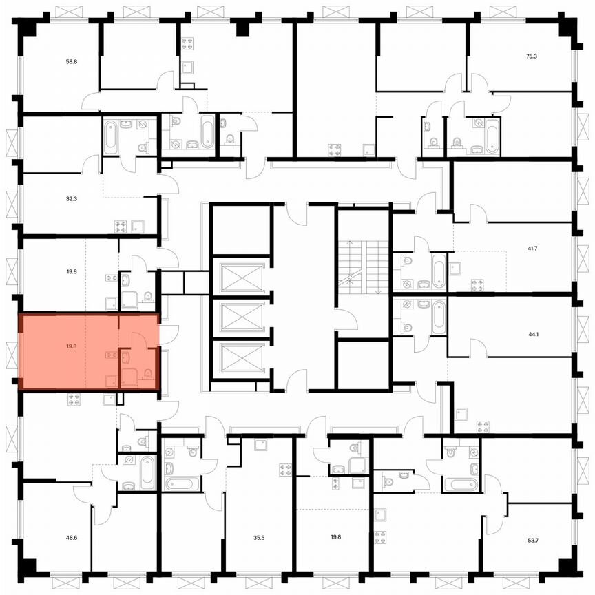 Квартира-студия, 19,8 м², 14/25 эт.