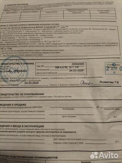 Газовый счетчик новый