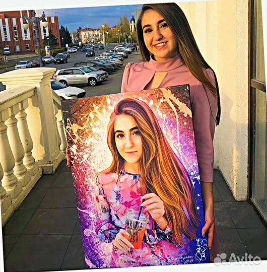 Портрет на холсте по фото (разные размеры)