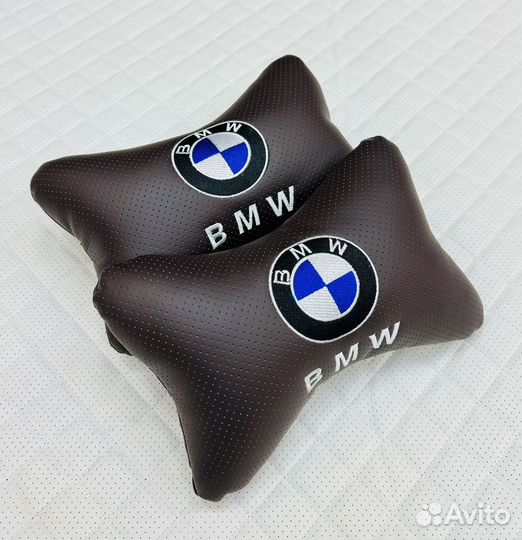 Подушки на подголовник BMW коричневые