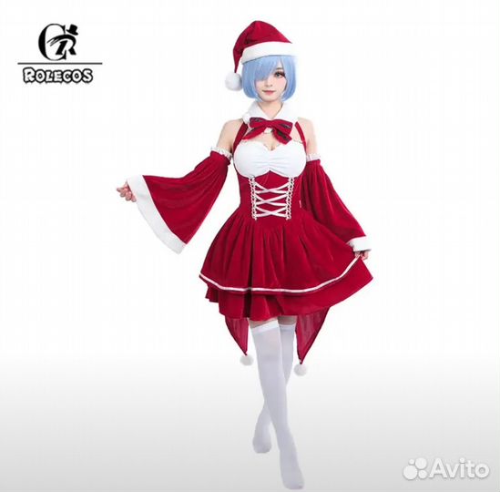 Новогодний косплей костюм Рам/Рэм Ре Зеро Re Zero