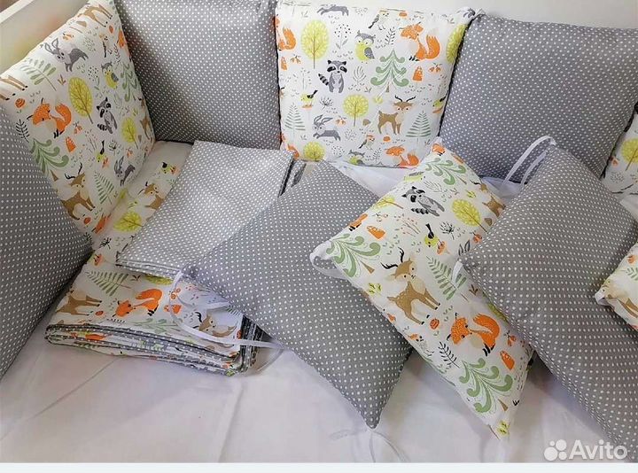 Комплект в кроватку, конверт, бортики