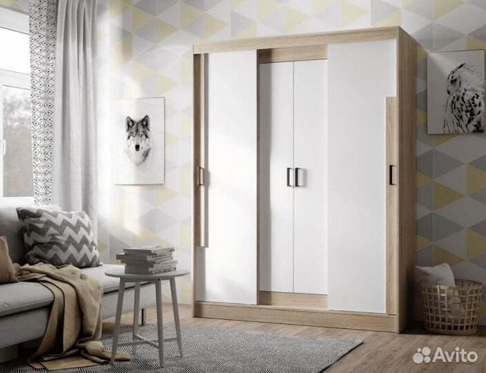 Шкаф-купе Смарт лдсп Дуб Сонома Белый 160х210х58