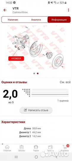 Сайлентблоки цапфы задней подвески, нижний