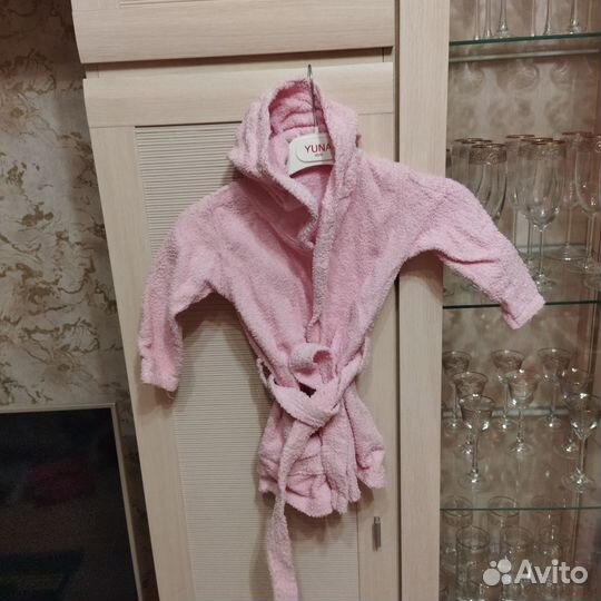 Халат в бассейн 100 хлопок для девочки