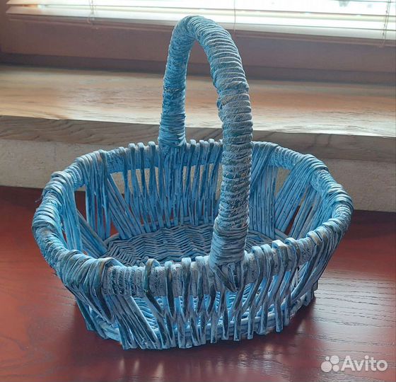 Корзинка декоративная голубая