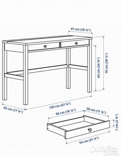 Стол письменный IKEA hemnes хемнэс