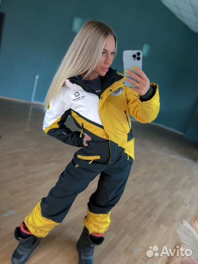 Комбинезон женский черно-желтый