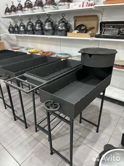 Мангал с подставкой для казана