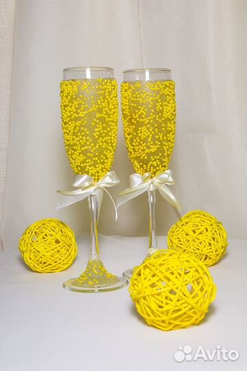 Свадебные бокалы, свадебные аксессуары