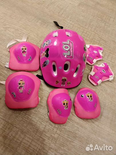 Шлем и набор защиты для самоката/велосипеда. Лол
