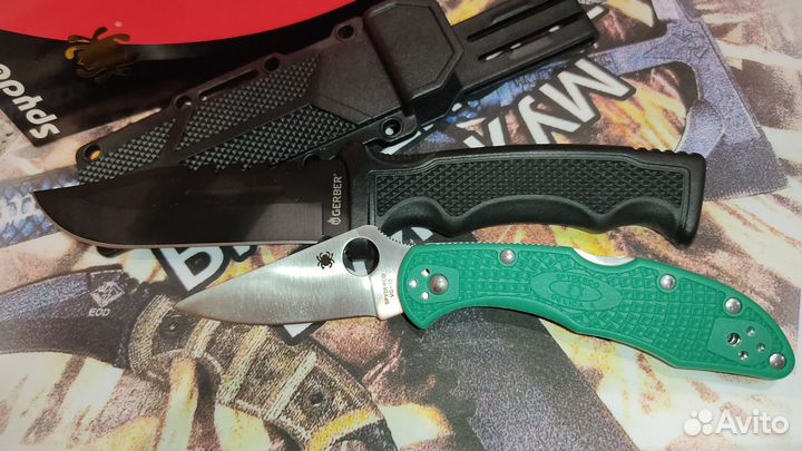 Ножи :Gerber+Spyderco Delica+Зажигалка(prozippo)