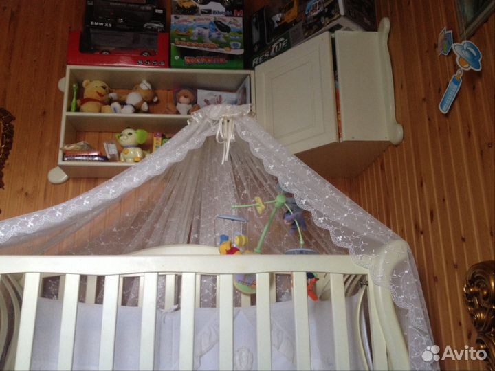 Кроватка с ящиком BabyItalia, белая