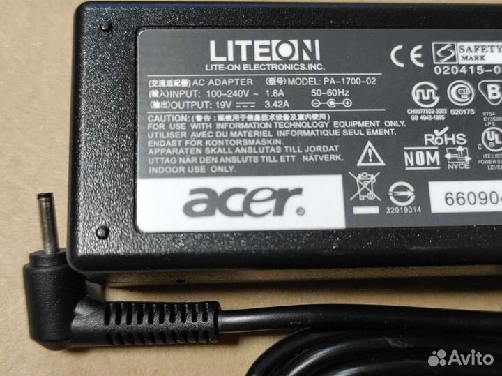 Блок питания для ноутбука Acer 19V 3.42A